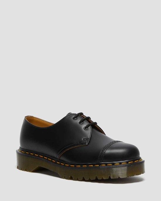 Pantofi Oxford Dama Dr Martens 1461 Bex Made in England Bombeu Cap Negrii | YLQKN8724